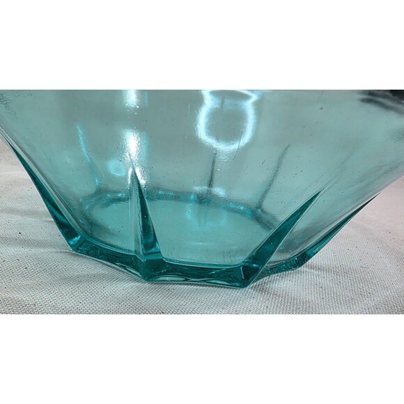 Anchor Hocking Swedish Modern Aquamarine Glass Serving Bowl – Made in USA -1960s - Picture 8 of 11